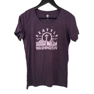 Seattle Washington Purple Short Sleeve T shirt Size Large NWOT